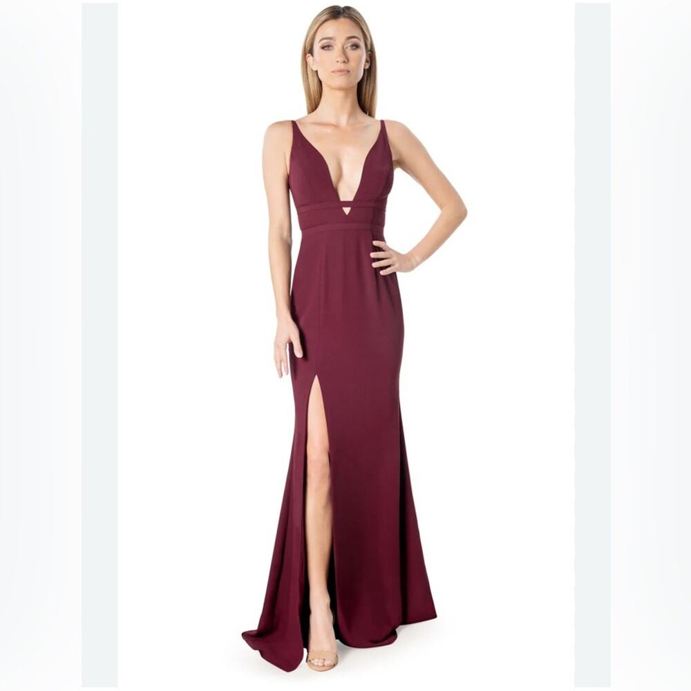 NWT Dress the Population Viola Gown Burgundy Mermaid Formal Dress Size Medium